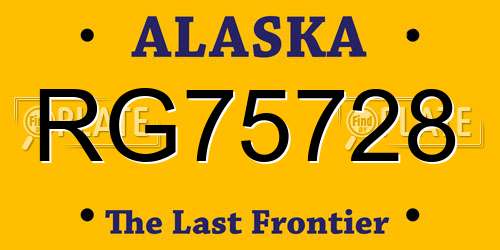 RG75728 Alaska License Plate