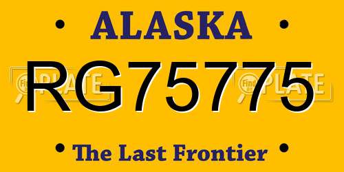 RG75775 Alaska License Plate