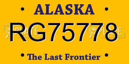 RG75778 Alaska License Plate