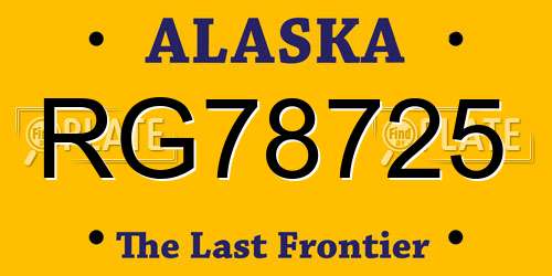 RG78725 Alaska License Plate