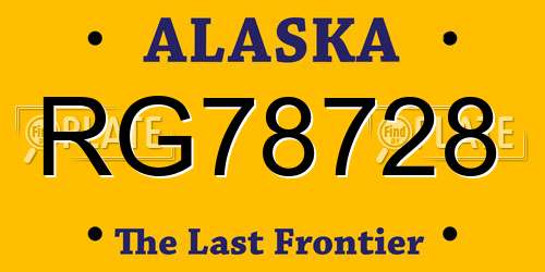 RG78728 Alaska License Plate