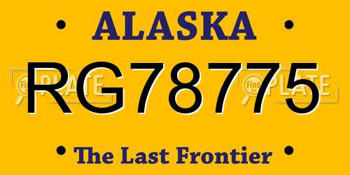 RG78775 Alaska License Plate