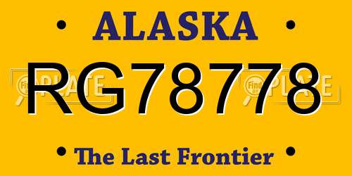 RG78778 Alaska License Plate