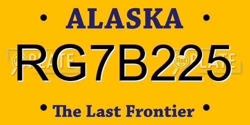 RG7B225 Alaska License Plate