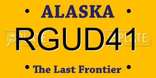 RGUD41 Alaska License Plate