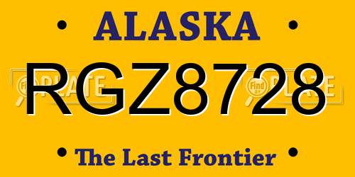 RGZ8728 Alaska License Plate