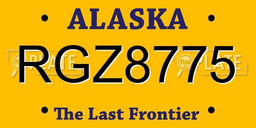RGZ8775 Alaska License Plate