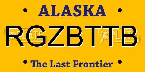 RGZBTTB Alaska License Plate