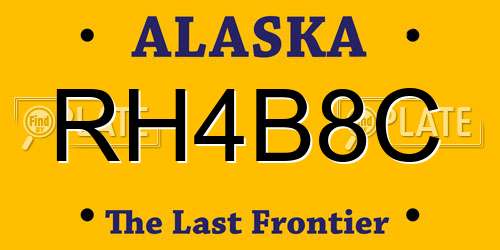 RH4B8C Alaska License Plate
