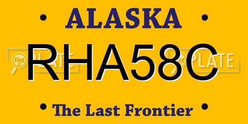 RHA58C Alaska License Plate