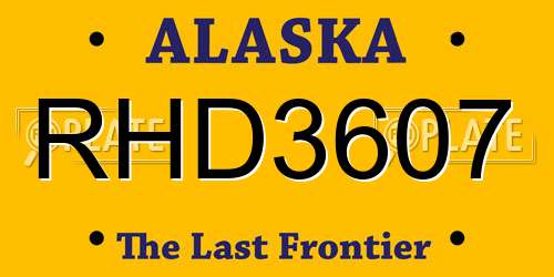 RHD3607 Alaska License Plate