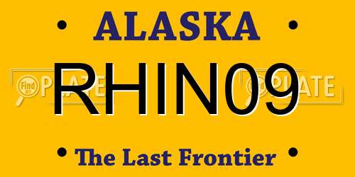 RHIN09 Alaska License Plate