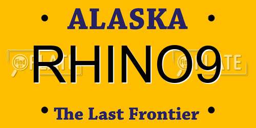 RHINO9 Alaska License Plate