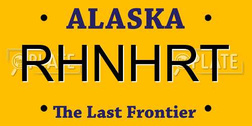 RHNHRT Alaska License Plate