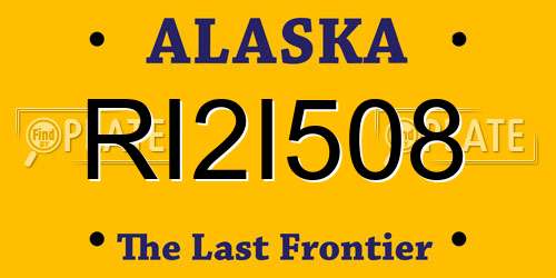 RI2I508 Alaska License Plate