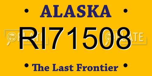RI71508 Alaska License Plate