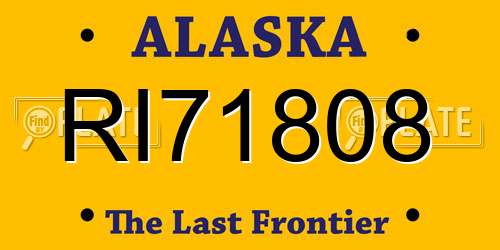 RI71808 Alaska License Plate