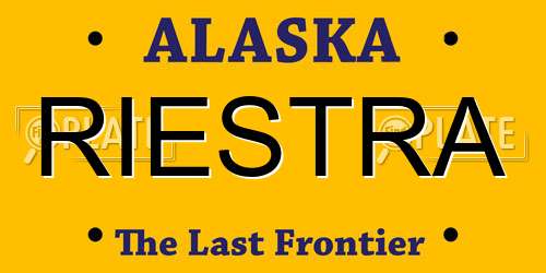 RIESTRA Alaska License Plate