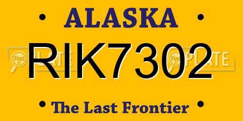 RIK7302 Alaska License Plate