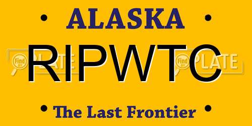 RIPWTC Alaska License Plate