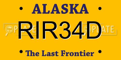RIR34D Alaska License Plate