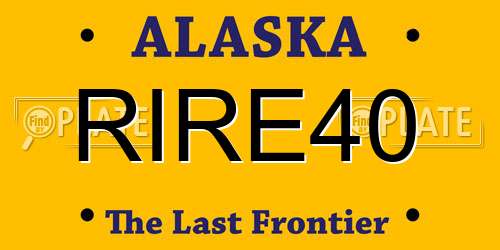RIRE40 Alaska License Plate