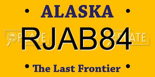 RJAB84 Alaska License Plate