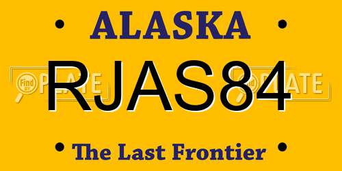 RJAS84 Alaska License Plate