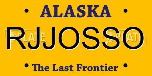 RJJOSSO Alaska License Plate