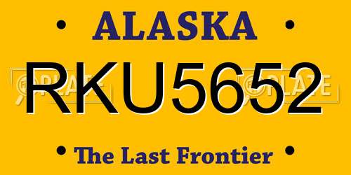 RKU5652 Alaska License Plate