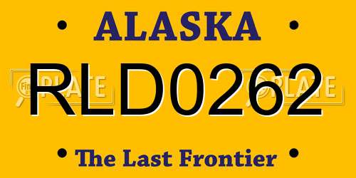 RLD0262 Alaska License Plate
