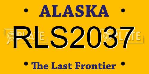 RLS2037 Alaska License Plate