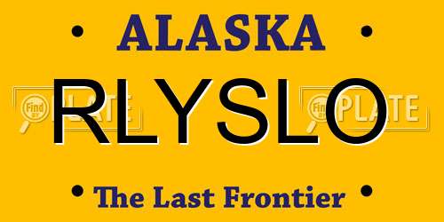RLYSLO Alaska License Plate