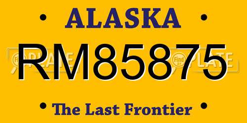 RM85875 Alaska License Plate