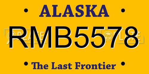 RMB5578 Alaska License Plate