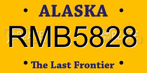 RMB5828 Alaska License Plate
