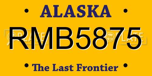 RMB5875 Alaska License Plate