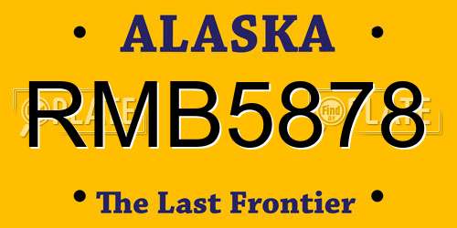 RMB5878 Alaska License Plate