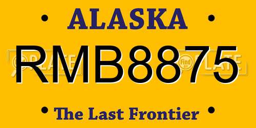 RMB8875 Alaska License Plate