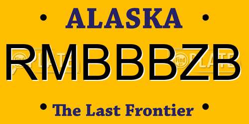 RMBBBZB Alaska License Plate