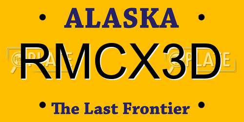 RMCX3D Alaska License Plate