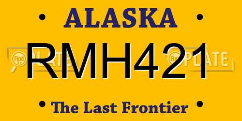 RMH421 Alaska License Plate