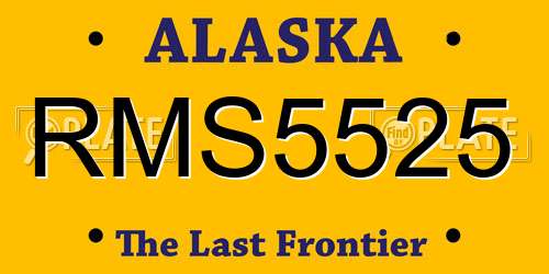 RMS5525 Alaska License Plate
