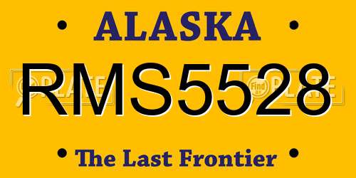 RMS5528 Alaska License Plate