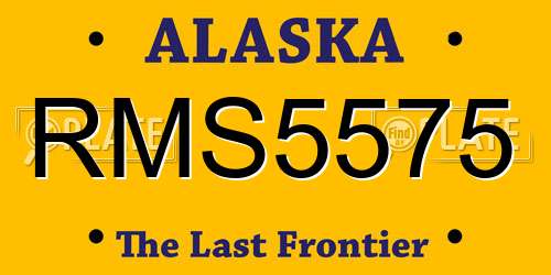 RMS5575 Alaska License Plate