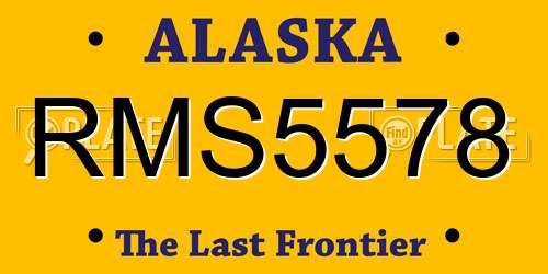 RMS5578 Alaska License Plate
