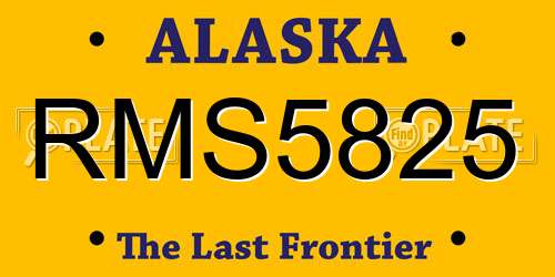RMS5825 Alaska License Plate