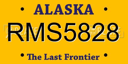 RMS5828 Alaska License Plate