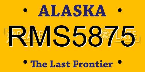 RMS5875 Alaska License Plate