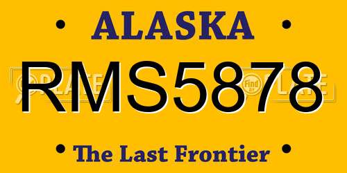 RMS5878 Alaska License Plate